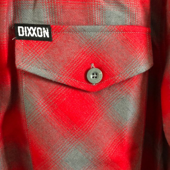 Dixxon Flannel Red And Grey Button Mens 